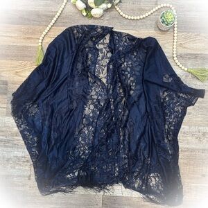 Adorable navy lace duster